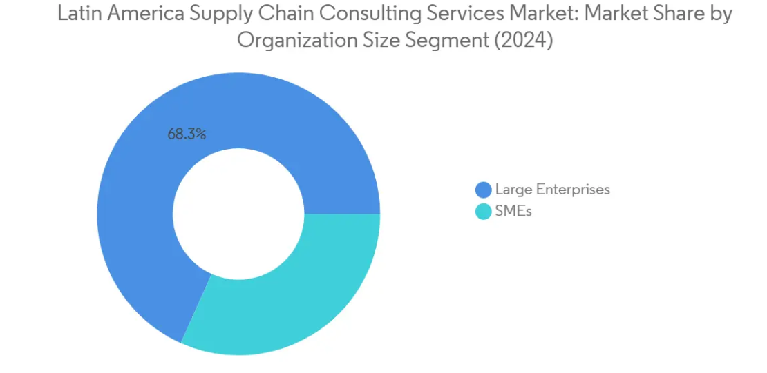 Market Analysis of Latin America Supply Chain Consulting Services Market: Chart for Organization Size